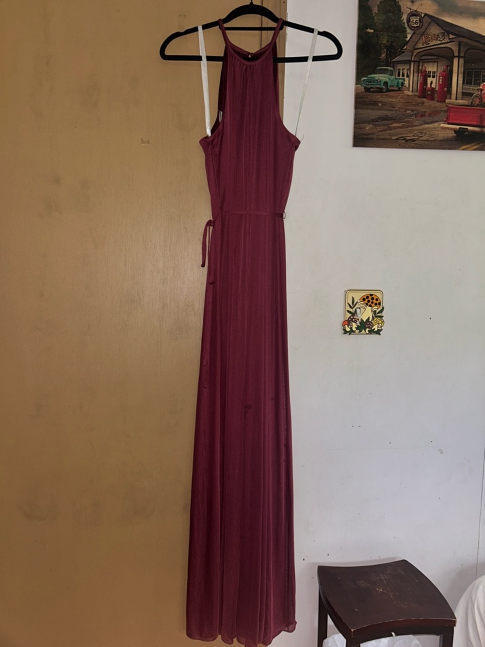 David's Bridal Wine Maxi Skirt